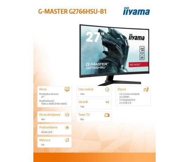 iiyama G-Master G2766HSU Red Eagle Curved - 673539 - zdjęcie 5